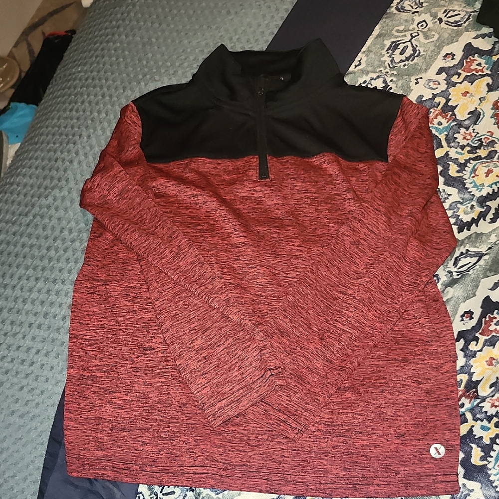 Xersion Red and Black Quarter-Zip Pullover
